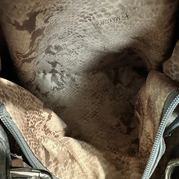 B Makowsky Metallic Pewter Alice Shopper - Picture 13 of 15